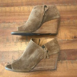 Lucky Brand Suede Wedge Booties